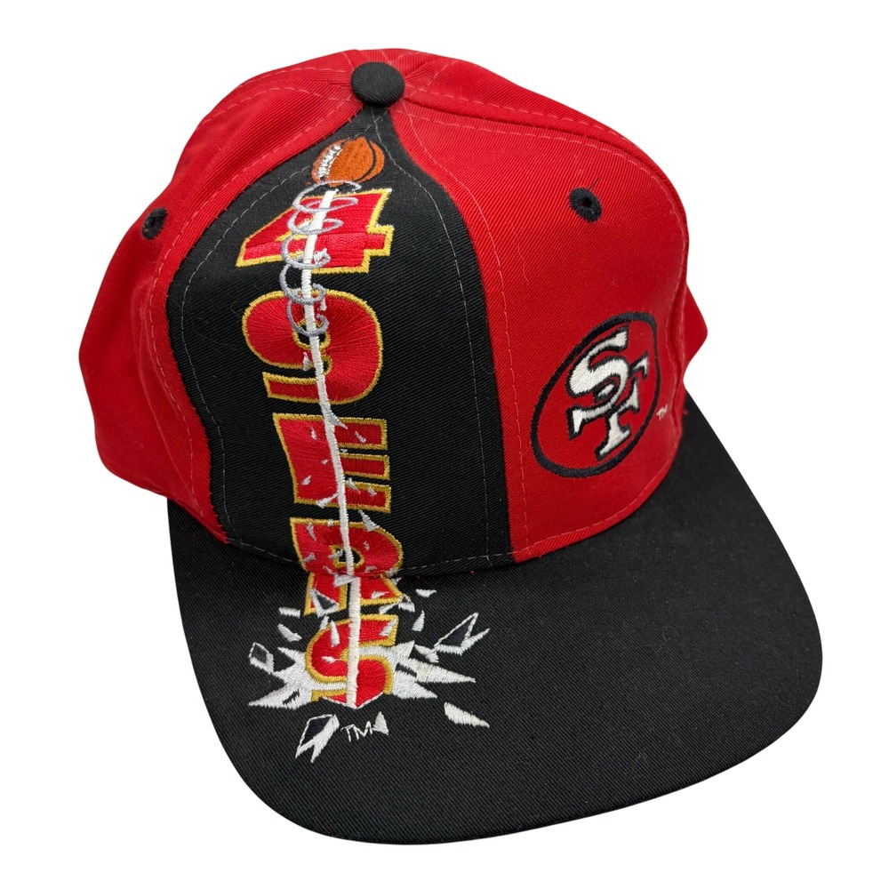 Vintage San Francisco 49ers Snapback Hat Logo 7 Red Black NFL Football Cap OSFA